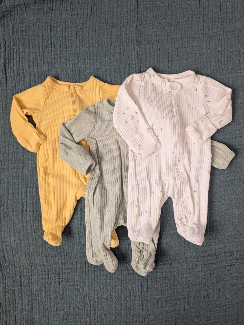 3 Ribbed Footie Sleepers